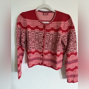 Red Oleana Sweater Cardigan